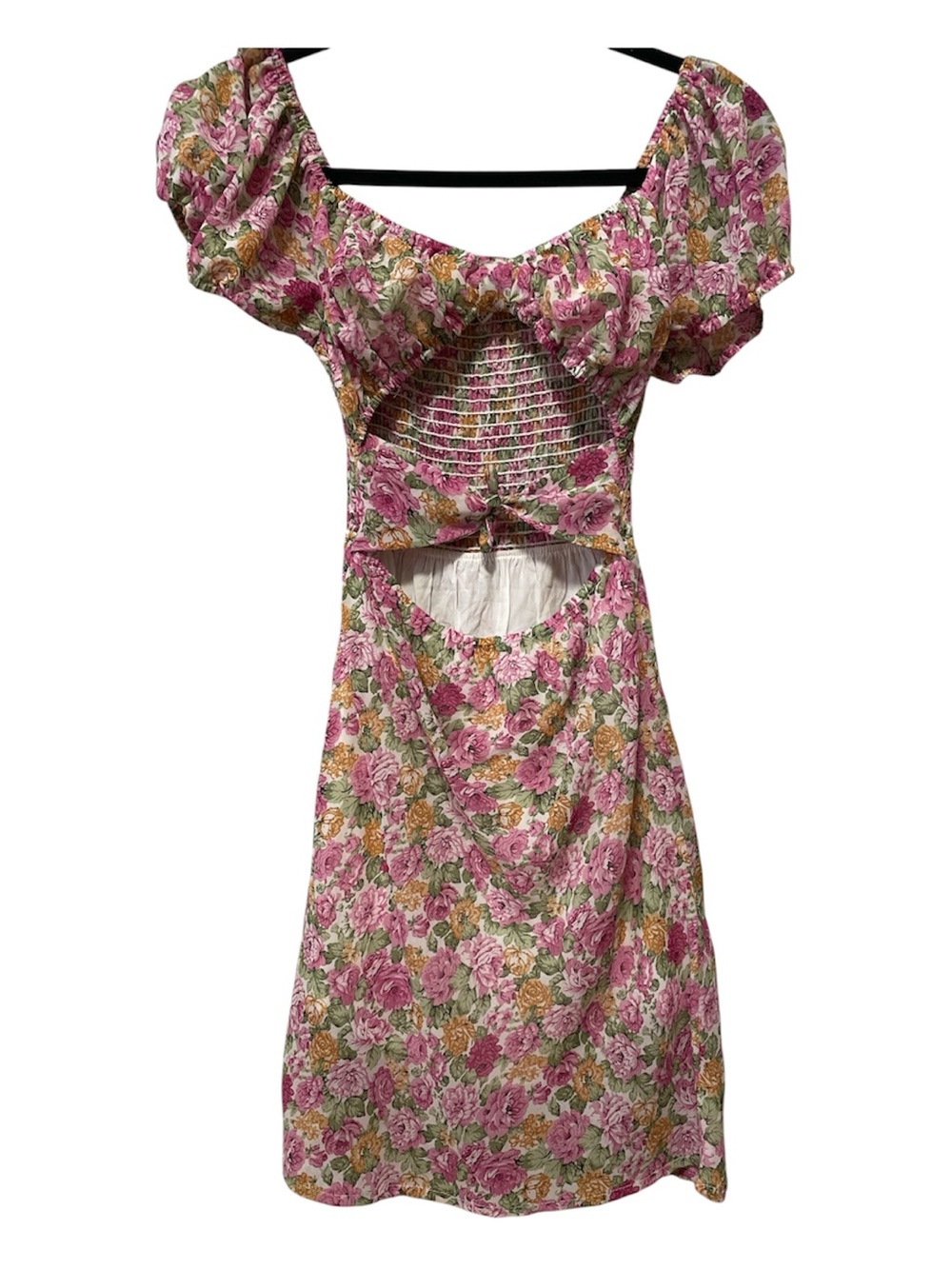 Princess Polly Pink Floral Cutout Midi Dress